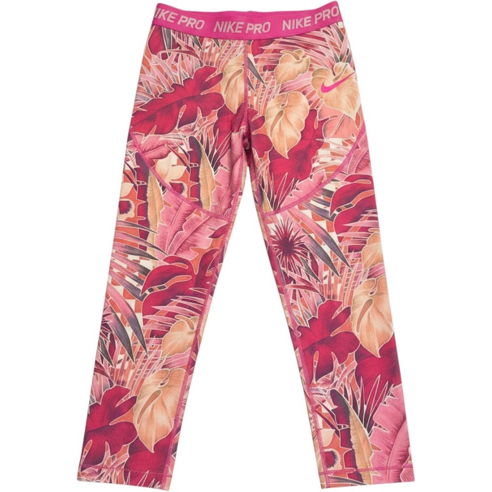 Nike Pro Dri-FIT Tropical Floral Crop Leggings Pink CU0018-686 Womens Large